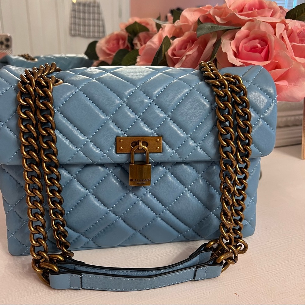 Kurt Geiger blue Kensington quilted bag